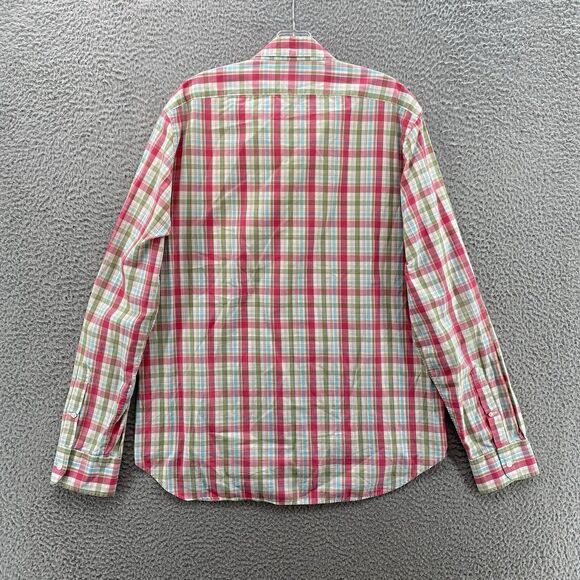 Bonobos Shirt Men's Large Red Green Plaid Preppy Slim Fit Seersucker Button Up - Picture 5 of 9